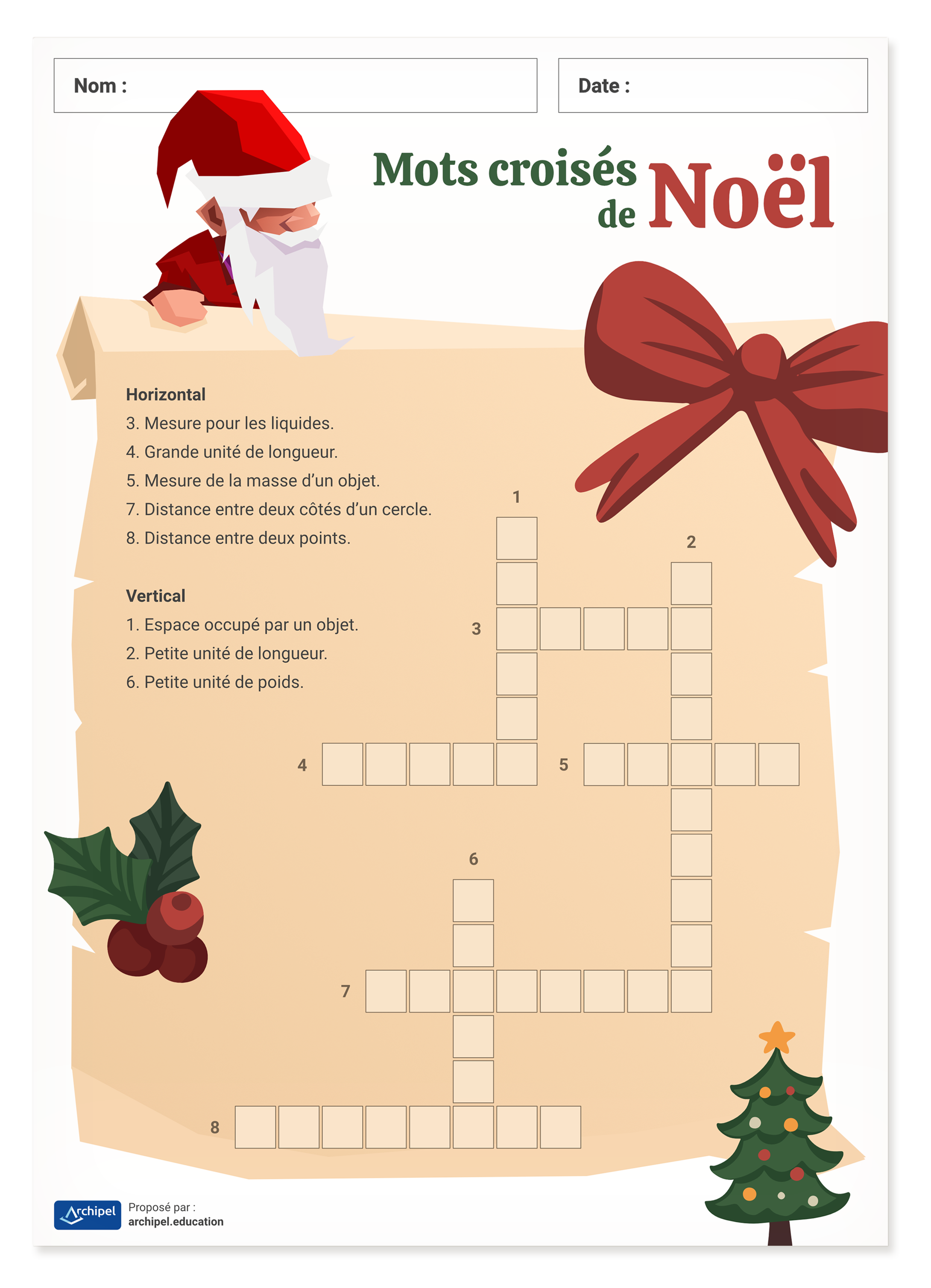 Exo mots croises de Noel